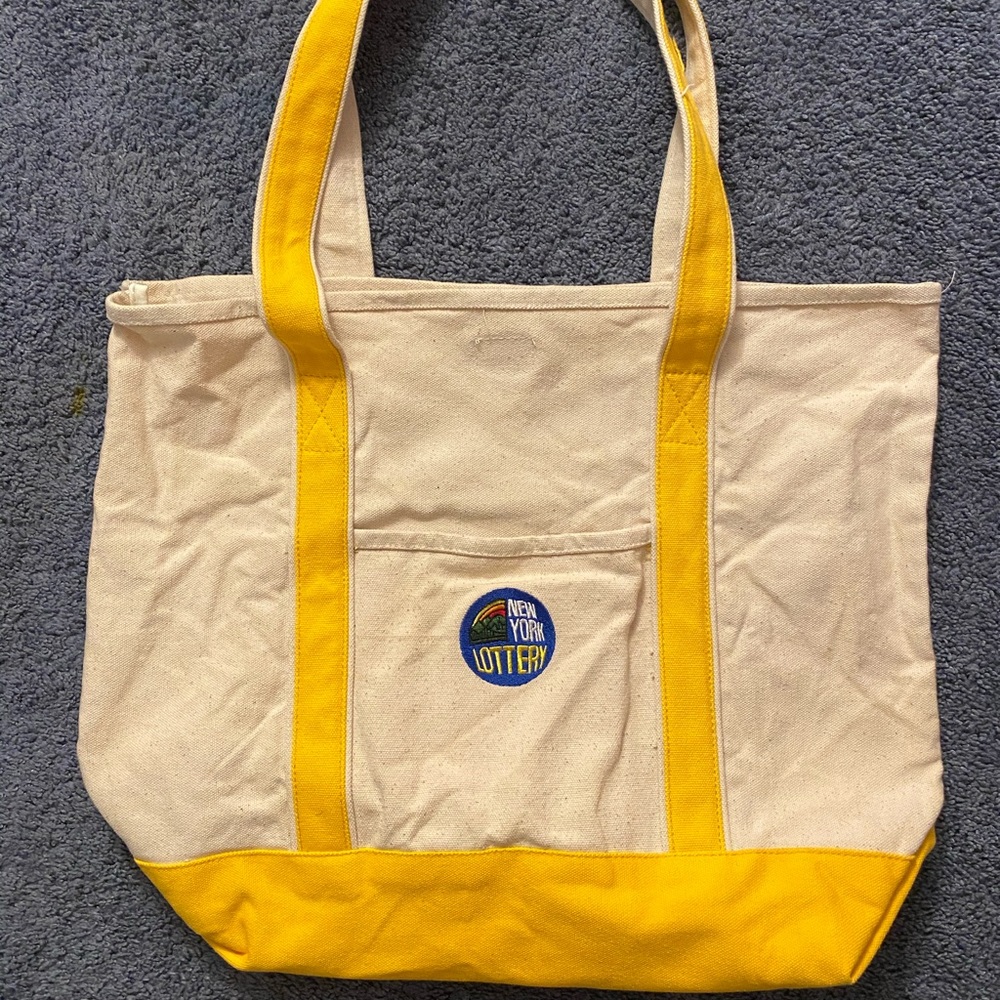 Vintage Nys lottery heavyweight canvas tote bag